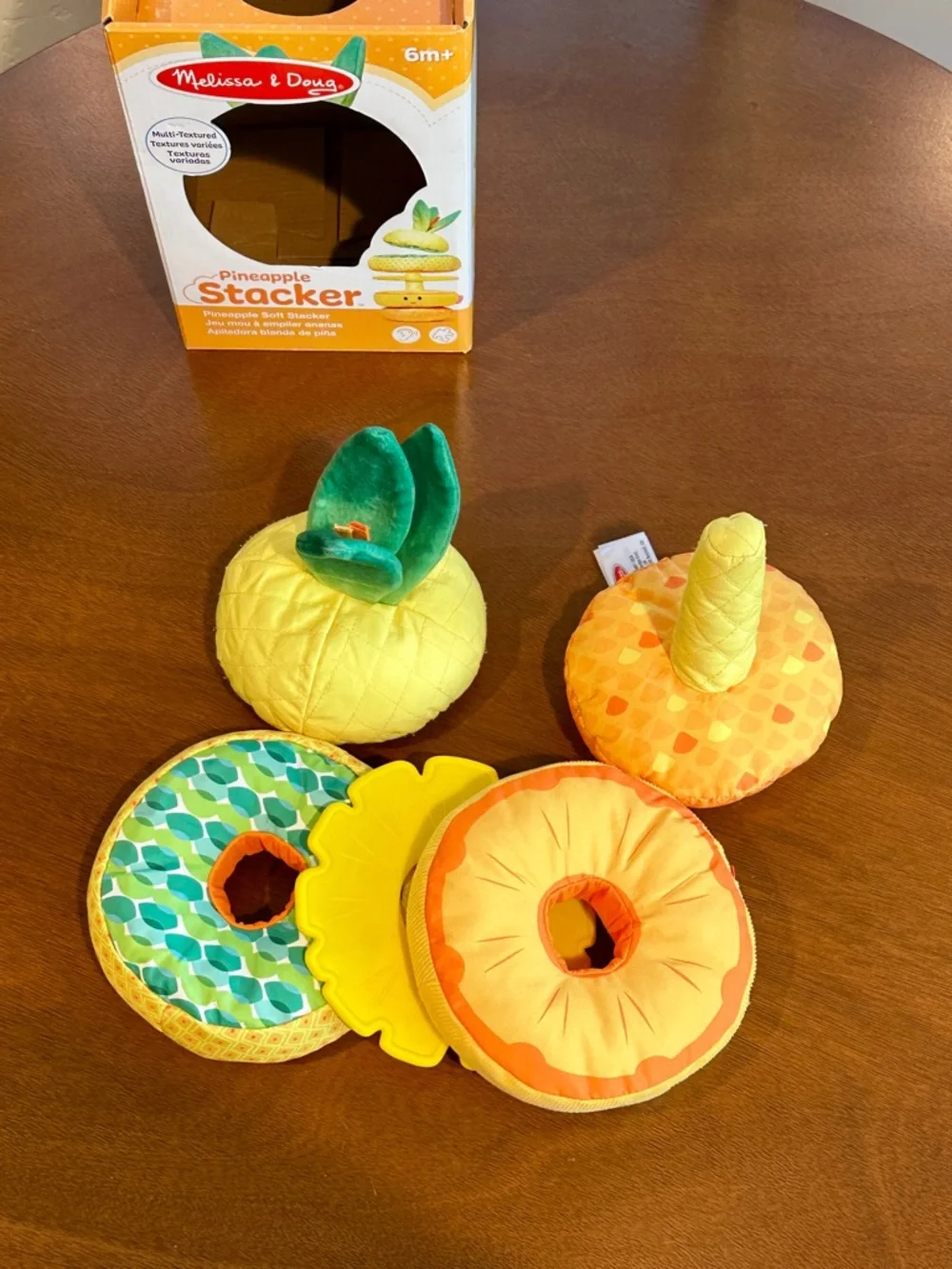 Melissa & Doug Plush Pineapple Stacking Toy - Yellow & Green